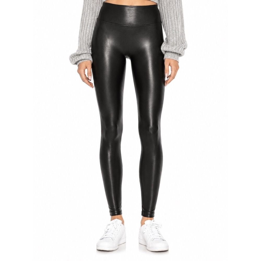 DAVID LERNER Faux Leather Leggings Black High Rise Skinny Pants Women Small